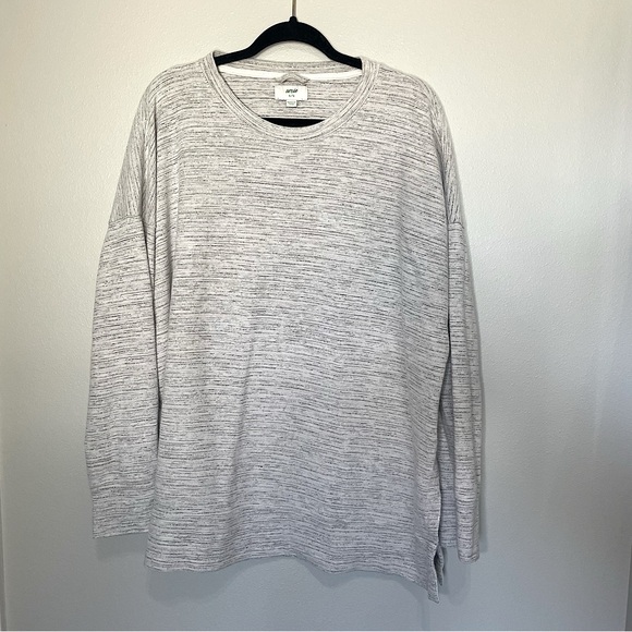 aerie Tops - Aerie AE Sweatshirt Long Sleeve Drop Shoulder Heather Gray Split Hem Womens XL